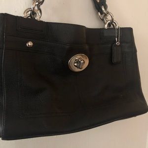 Coach Black Leather Satchel Purse